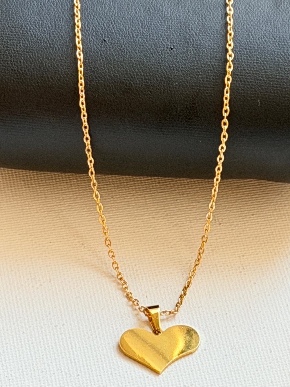 Polished Gold Heart Pendant Necklace - Women's Jewelry